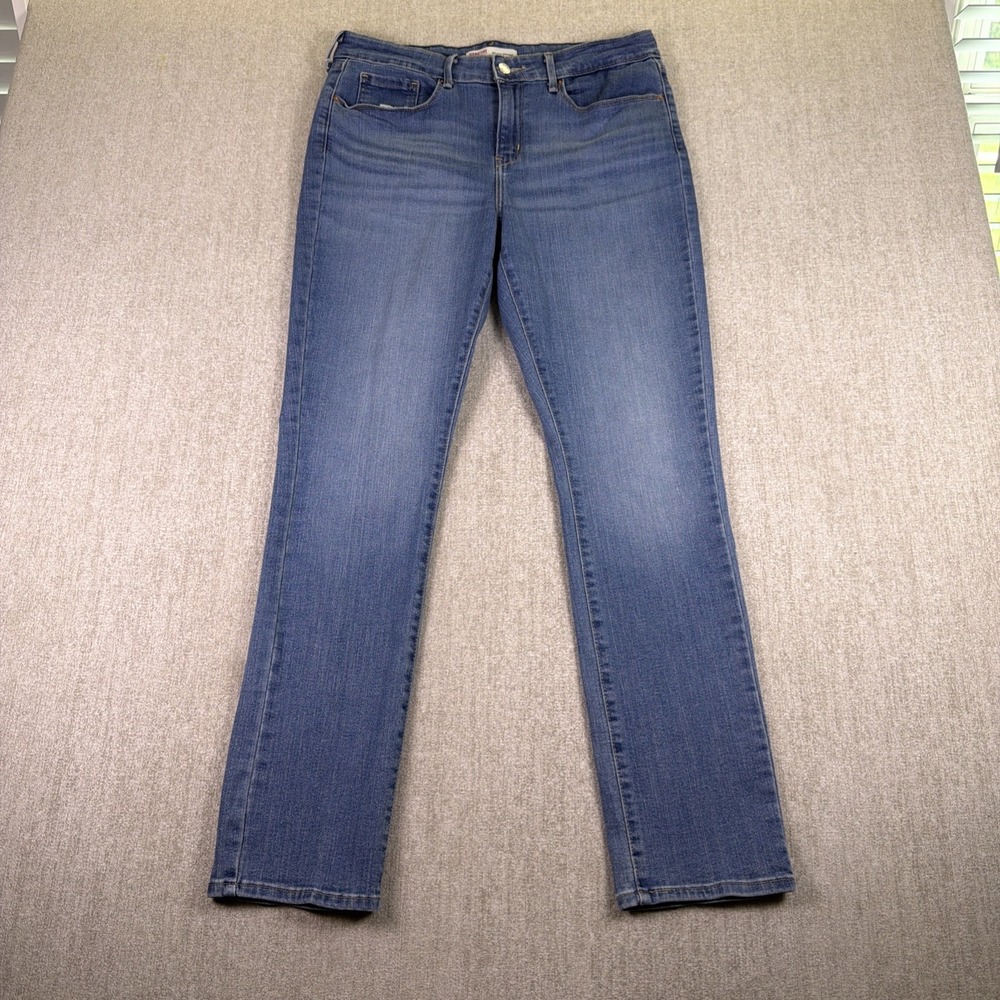 Levis Signature Women Szβ 10 30x32 Mid Rise Straight Jeans Light Wash Stretch